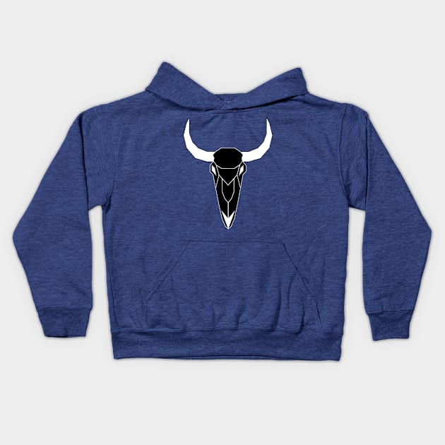 inveted Geo-Bull Skull Kids Hoodie by RayneOne98